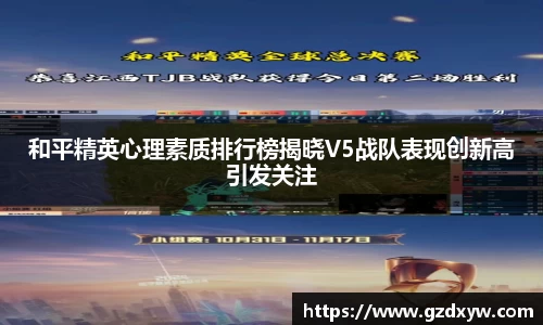 和平精英心理素质排行榜揭晓V5战队表现创新高引发关注